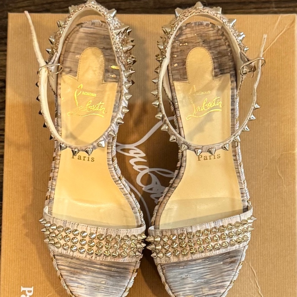 Christian Louboutin Studded Summer Wedges